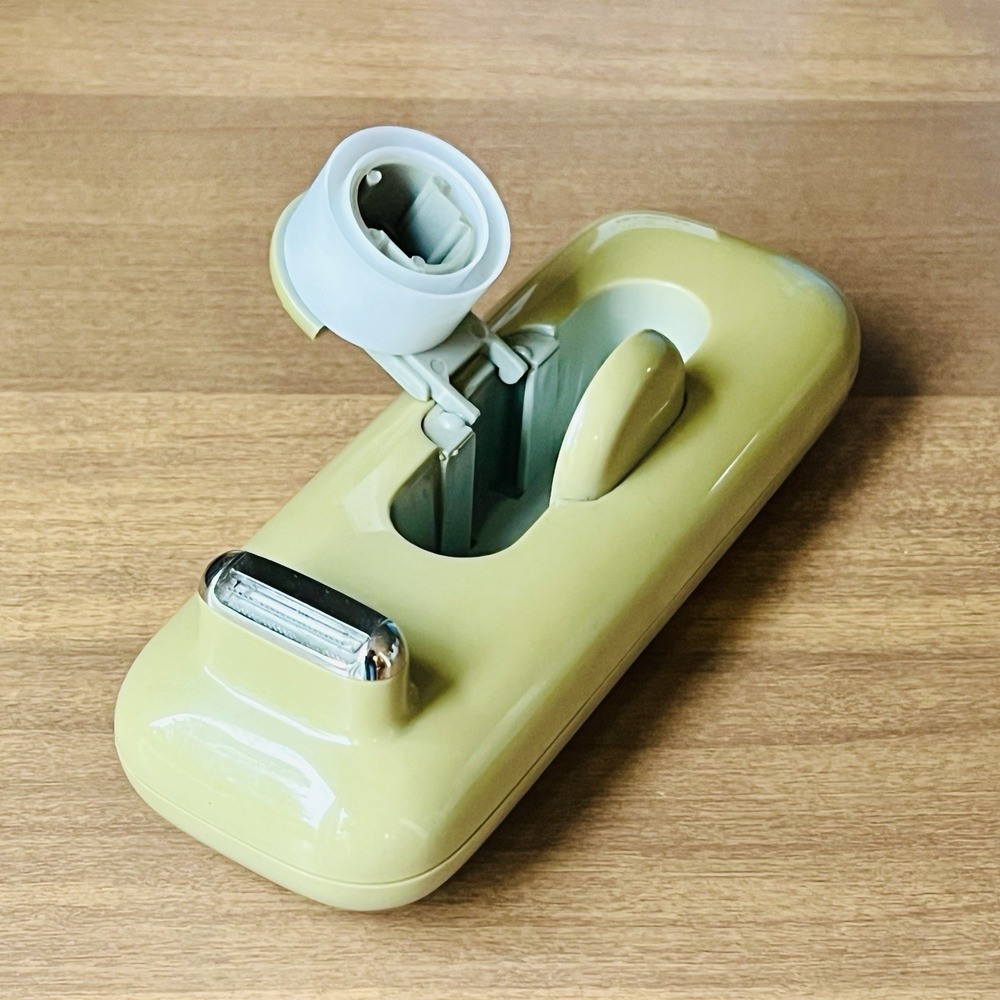 Vintage ELDON Desk Top Tape Dispenser Flip Up Mod Design Almond Retro MCM 1981 - Picture 3 of 7